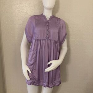Free People Lilac Purple Babydoll Mini Dress XS